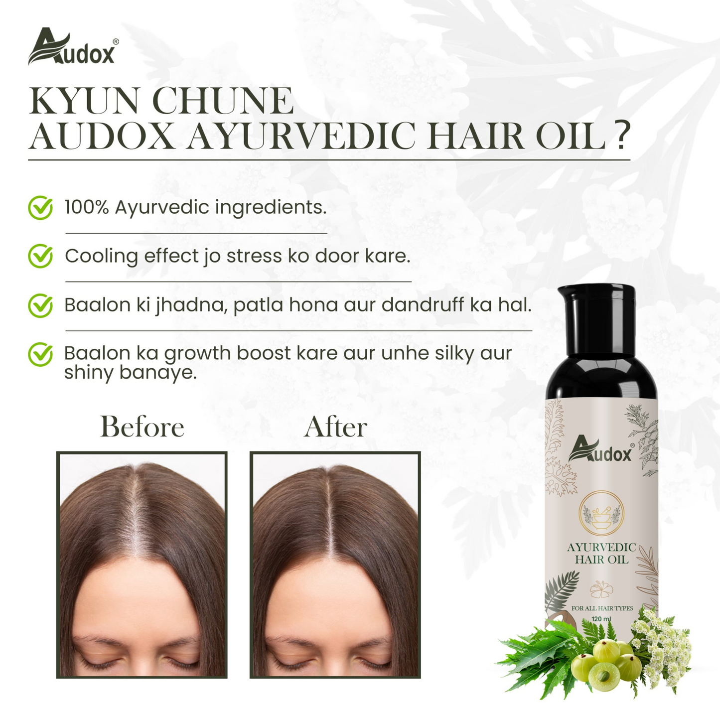 Audox Ayurvedic Hair Oil – 120 ml