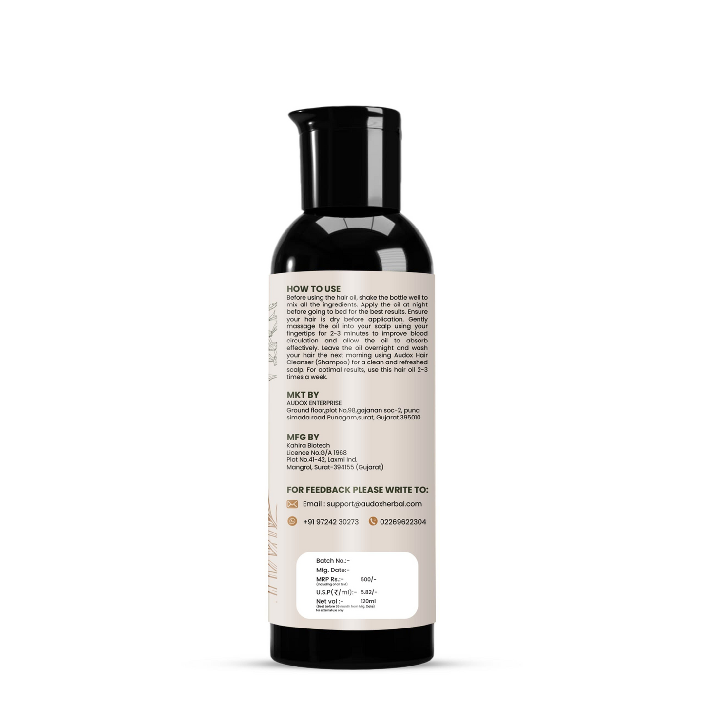 Audox Ayurvedic Hair Oil – 120 ml
