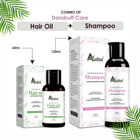 Audox Seborrhea Hair Oil + Audox Seborrhea Hair Shampoo (For Dandruff) 🍃